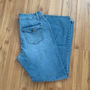 Sonoma Ladies Blue Jeans Boot Cut 10 Short Original Fit Mid Rise Stretch Jean